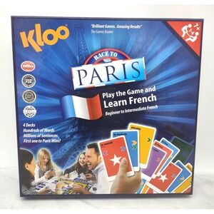 KLOO Learn French 'Race to Paris' Board Game - Play & Speak French Easily VGC
